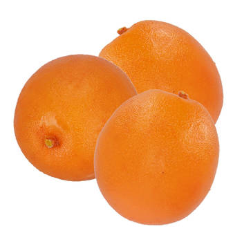 Esschert Design kunstfruit decofruit - 3x - sinaasappel/sinaasappels - ongeveer 7.5 cm - oranje - Kunstbloemen