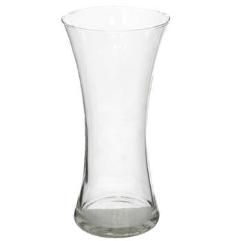 Gerimport bloemenvaas - transparant - helder glas - D18 x 37 cm - Vazen