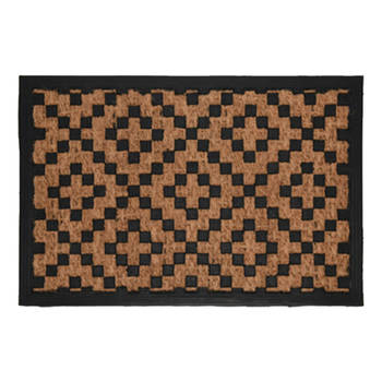 H&S Collection Deurmat met print - voor binnen en buiten - kokosvezel - 60 x 40 cm - Droogloopmat - Deurmatten