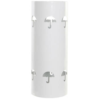 Items paraplubak/parapluhouder - ivoor wit - metaal met decoraties - D20 x H47 cm - Paraplubakken