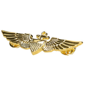Piloten/Vliegeniers verkleed broche - goud - metaal - 7 cm - Carnaval accessoiresA  - Verkleedsieraden