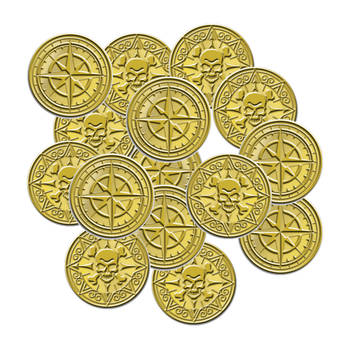 Piraten munten/geld - kunststof - 200x gouden munten - Verkleed speelgoed - Speelgeld