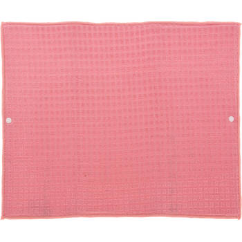 Afwas afdruipmat keuken - absorberend- microvezel - roze - 40 x 48 cm - Afdruiprekken