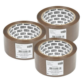 Benson Verpakkingstape - 3x - bruin - 48mm x 66m - verpakkingsbenodigdheden voor kantoor/thuis - Tape (klussen)