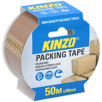 Kinzo Verpakkingstape - bruin - 48mm x 50m - verpakkingsbenodigdheden voor kantoor/thuis - Tape (klussen)