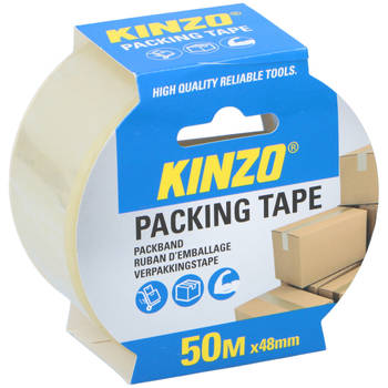 Kinzo Verpakkingstape - transparant - 48mm x 50m - verpakkingsbenodigdheden voor kantoor/thuis - Tape (klussen)