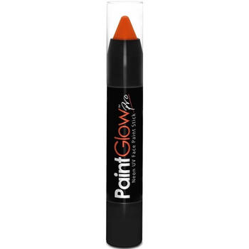 PaintGlow Face paint stick - neon oranje - UV/blacklight - 3,5 gram - schmink/make-up stift/potlood - Schmink