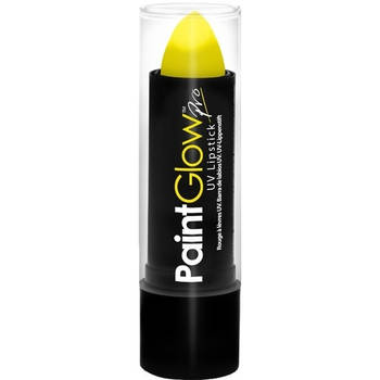 Paintglow Lippenstift/Lipstick - neon geel - UV/blacklight - 5 gram - Verkleedlippenstift