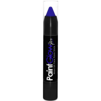 Face paint stick - neon blauw - UV/blacklight - 3,5 gram - schmink/make-up stift/potlood - Schmink