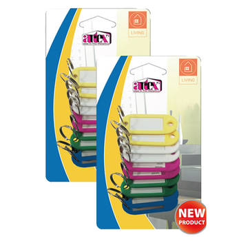 Artex Sleutellabels/sleutelhangers - 20x - multi kleuren - kunststof - Sleutelhangers