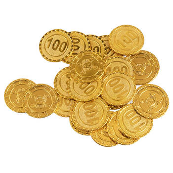 Boland Piraten munten/geld van kunststof - 48x oude munten - gouden dukaten - Verkleed speelgoed - Speelgeld