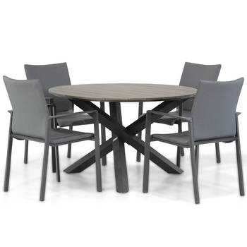 Lifestyle Garden Furniture Rome/Ancona 125 cm dining tuinset 5-delig