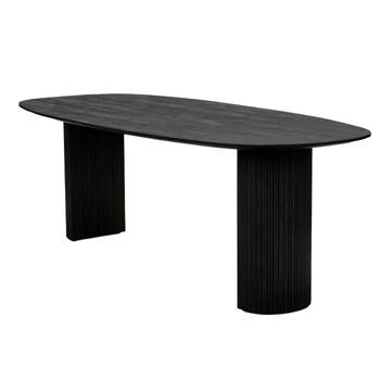 Giga Meubel - Eettafel Deens Ovaal 240cm - Zwart Mangohout - Feline