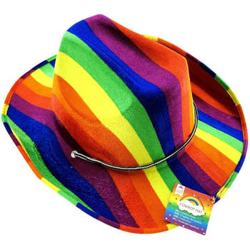 Mooie Cowboyhoed in regenboogkleuren - Pride