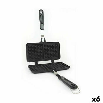 Wafelmaker Quttin Aluminium 33 x 21 x 3 cm (6 Stuks)