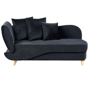 Beliani MERI - Chaise longue-Zwart-Fluweel