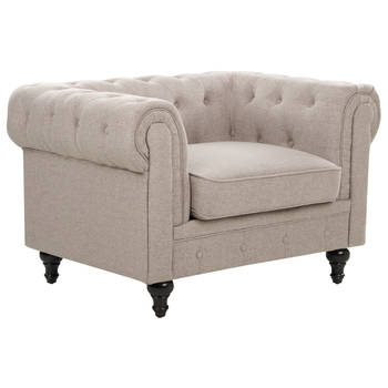 Beliani CHESTERFIELD - Fauteuil-Beige-Polyester