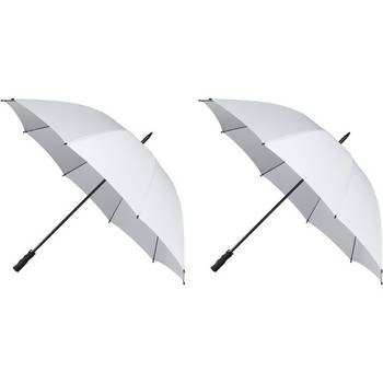 2x Stormparaplu wit 130 cm - Paraplu's
