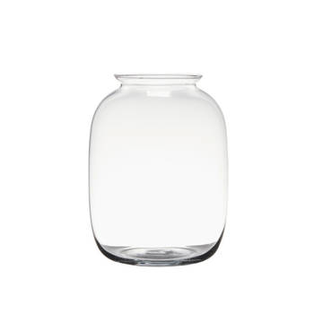 Hakbijl glass bloemenvaas - transparant - 19 x 25 cm - glas - Vazen