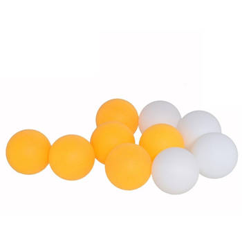 Tafeltennisballen setje - 10x balletjes - kunststof - geel/wit - Tafeltennisballen