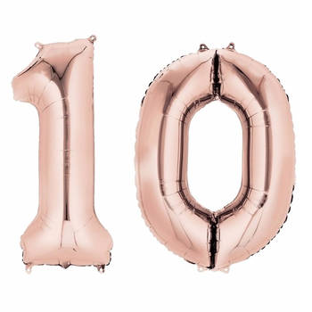 Rose gouden ballon 10 jaar - Ballonnen