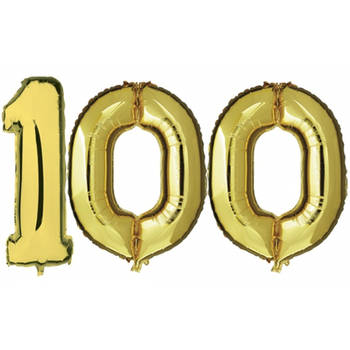 Verjaardag ballonnen 100 jaar goud - Ballonnen