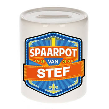 Vrolijke kinder spaarpot voor Stef - Spaarpotten