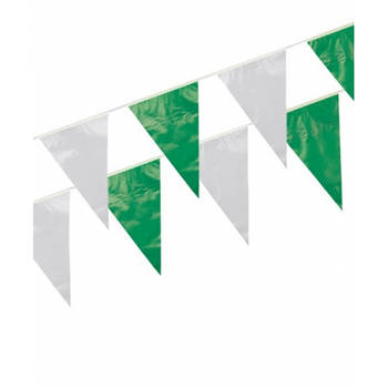 Groen / wit vlaggenlijnen 10 meter - Vlaggenlijnen