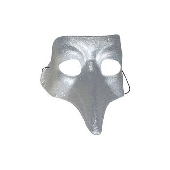 Venitiaanse snavelmasker zilver - Verkleedmaskers