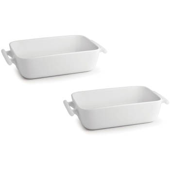 BonBistro Ovenschaal Yong Squito - 20 x 14 x 6 cm / 1.1 Liter - Wit - 2 stuks