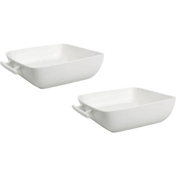 BonBistro Ovenschaal Yong Squito - 16 x 16 x 5 cm / 940 ml - Wit - 2 stuks