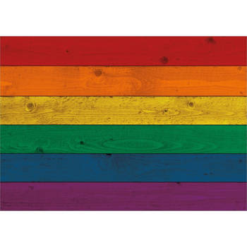 Vintage poster met vlag regenboog LBGT 84 cm - Feestposters