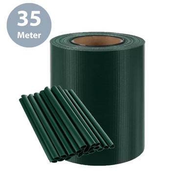 ForDig Vlechtband Groen - 35x0,19 Meter - Privacyband Tuinscherm - Privacystrips Voor Tuinafsluiting - PVC