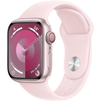 Apple Watch 9 Cell 41mm rosé alu lichtroze sportband S/M