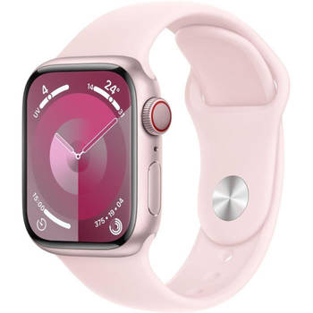 Apple Watch 9 GPS 41mm rosé alu lichtroze sportband M/L