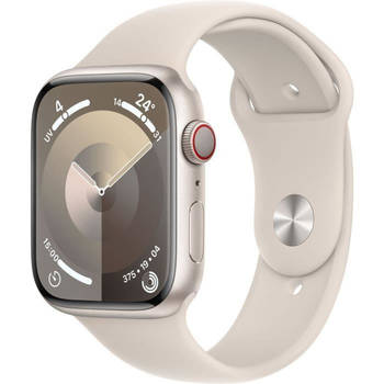Apple Watch 9 Cell 45mm alu sterrenlicht sportband S/M