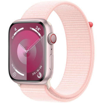 Apple Watch 9 GPS 45mm rosé alu lichtroze sportband