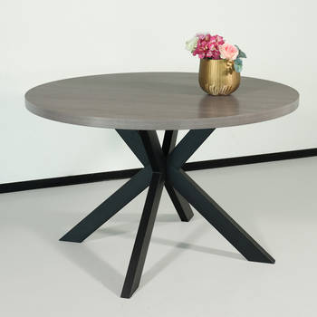 Eettafel rond melamine 120cm Sanne grijs ronde tafel