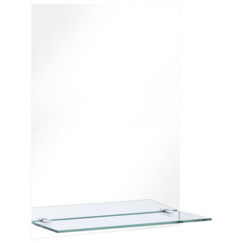 vidaXL Wandspiegel met schap 40x60 cm gehard glas