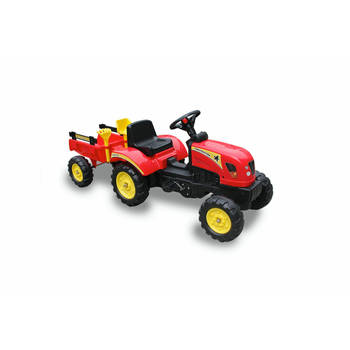 Max Kids - Skelter - Tractor Elin met aanhanger - Rood