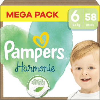 Pampers - Harmonie - Maat 6 - Mega Pack - 58 luiers - 13+ KG