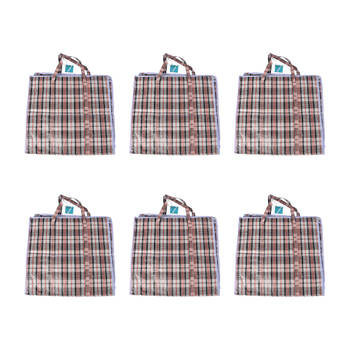 6x Grote Opbergtas met Rits - 65L - Ideaal voor Speelgoed & Kleding - Shopper Tas XXL - 50x48x28cm