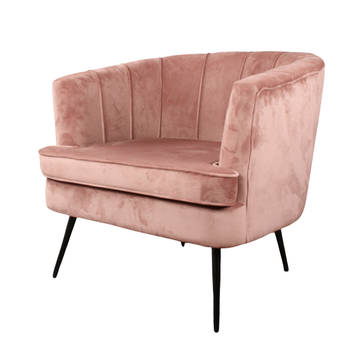 Norah fauteuil velvet zalmroze