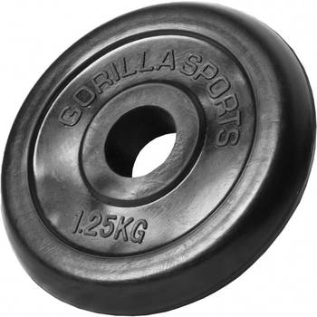 Gorilla Sports Halterschijf - 1,25 kg - Gietijzer - Rubber - 30 mm