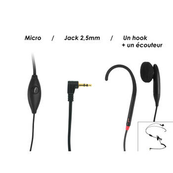 Geemarc Handsfree T-Coil-adapter enkele oorhaak oorstukje microfoon
