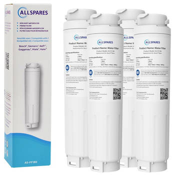 AllSpares Waterfilter (4x) voor Koelkast geschikt voor Bosch Siemens Neff UltraClarity 11034151 / 11028820 / KB1000