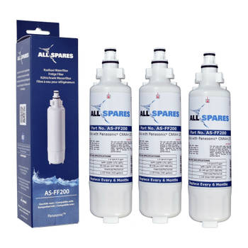 AllSpares Waterfilter (3x) voor Koelkast geschikt voor Panasonic CNRAH-257760