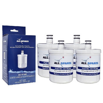 AllSpares Waterfilter (4x) voor koelkasten geschikt voor LG LT500P / 5231JA2002A / ADQ72910901 / ADQ72910907
