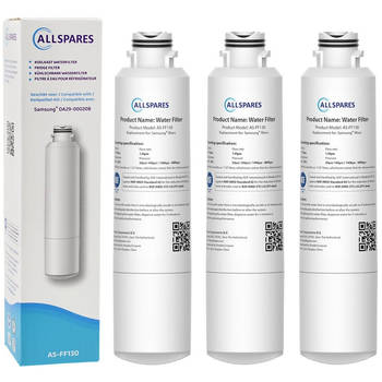 AllSpares waterfilter (3x) voor koelkast geschikt voor Samsung DA29-00020B