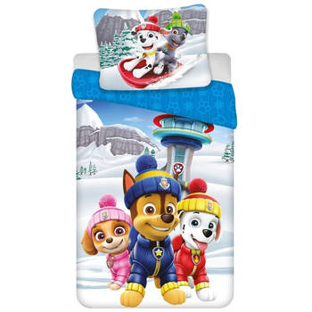 PAW Patrol Dekbedovertrek Winter Fun - Eenpersoons - 140 x 200 cm - Katoen Flanel